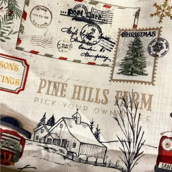 Christmas Tree Farmhouse Fabric Holiday Tablecloth - Picture 5 of 5